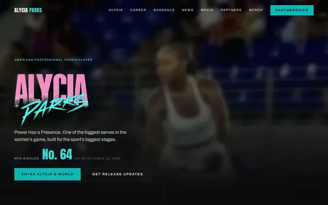 The Alycia Parks official website homepage